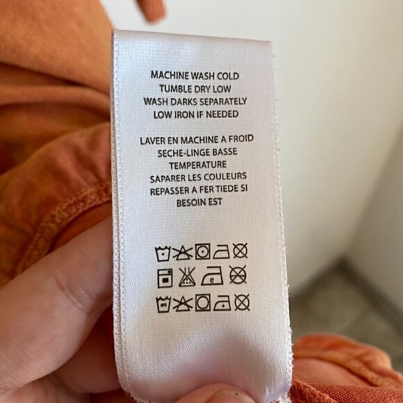 Anthropologie Eri+Ali Ruffle Swing Tee Peach Burnout / Stonewash - Picture 9 of 9